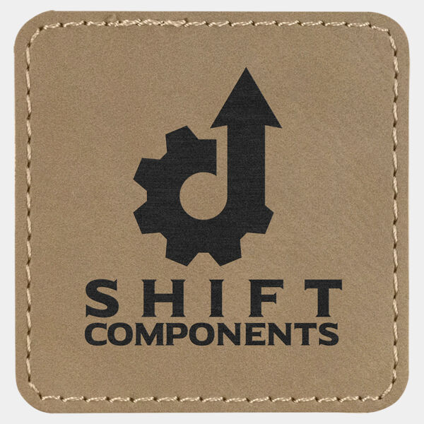 2 1/2" x 2 1/2" Square Laserable Leatherette Patch with Adhesive Thumbnail