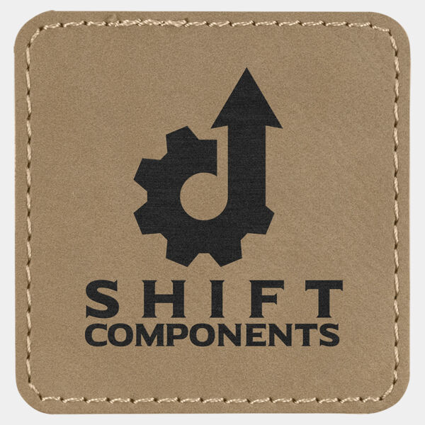 2 1/2" x 2 1/2" Laserable Leatherette Square Patch with Kota Pro Adhesive Thumbnail