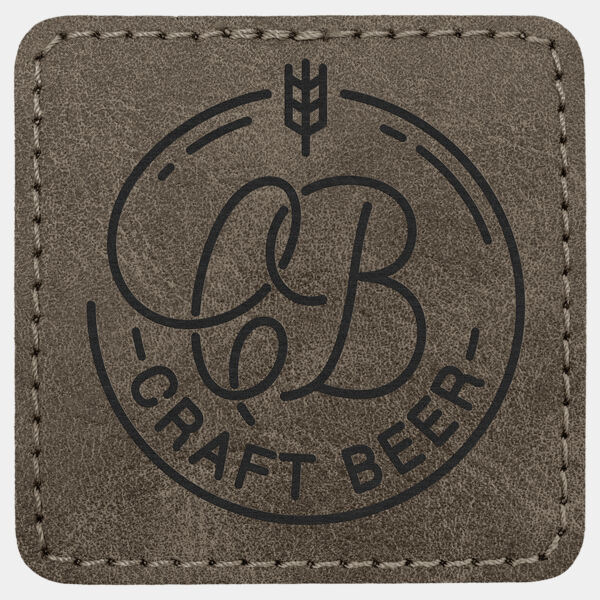 2 1/2" x 2 1/2" Dark Premier Laserable Leatherette Square Patch with Kota Pro Adhesive - Creekside Collection Thumbnail