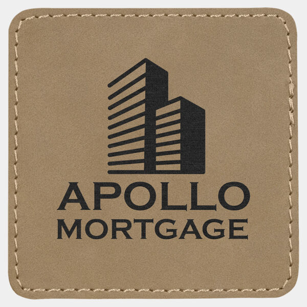 3" x 3" Laserable Leatherette Square Patch with Kota Pro Adhesive Thumbnail