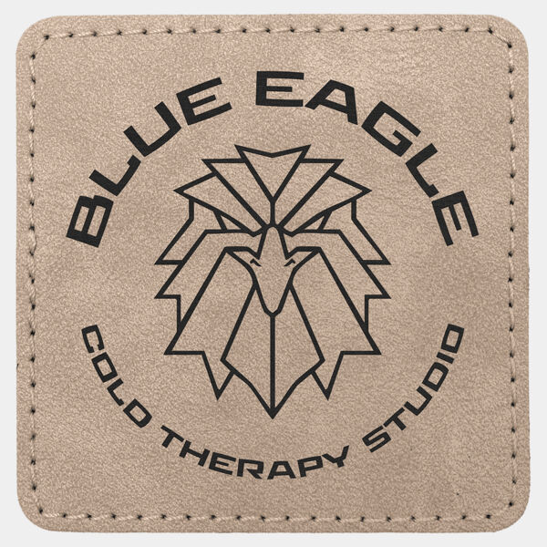 3" x 3" Light Tan Premier Laserable Leatherette Square Patch with Kota Pro Adhesive - Creekside Collection Thumbnail