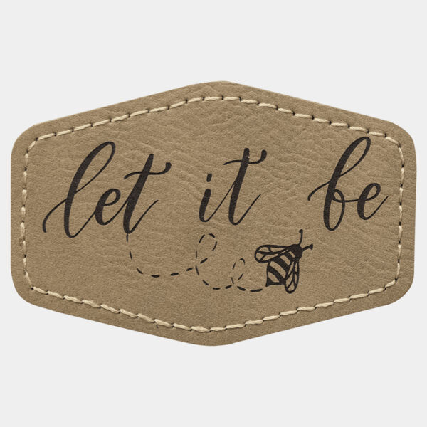 3" x 2" Laserable Leatherette Hex Patch with Kota Pro Adhesive Thumbnail