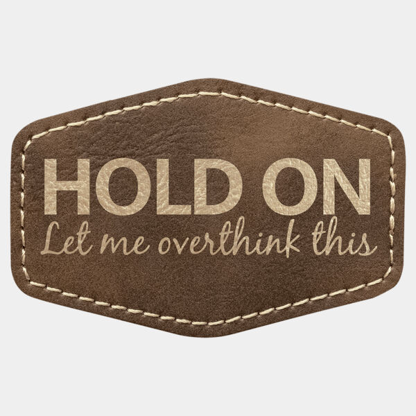 3" x 2" Rustic/ Laserable Leatherette Hex Patch with Kota Pro Adhesive Thumbnail