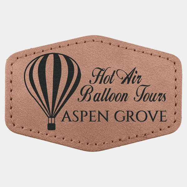 3" x 2" Blush Premier Laserable Leatherette Hex Patch with Kota Pro Adhesive - Creekside Collection Thumbnail