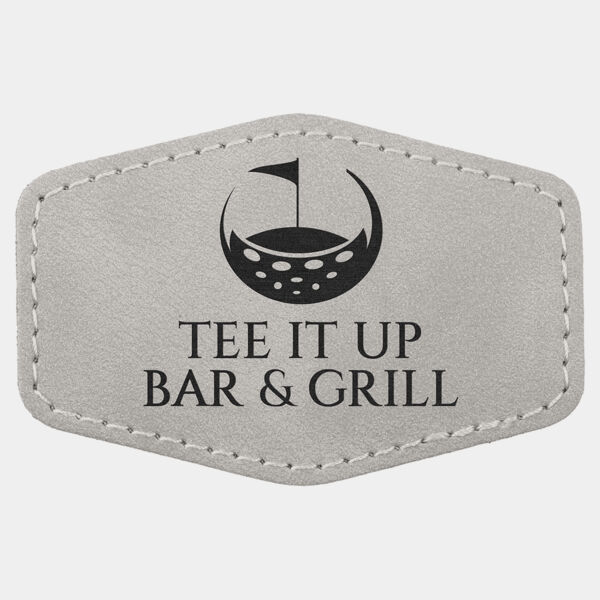 3" x 2" Light Premier Laserable Leatherette Hex Patch with Kota Pro Adhesive - Creekside Collection Thumbnail