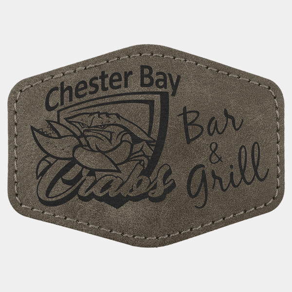 Hex Patch with Kota Pro Adhesive - Laserable Leatherette, Creekside Collection 3 1/2" x 2 1/2", Dark Thumbnail