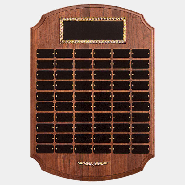 14" x 20"/Plates 1" x 2" American 60 Plate Perpetual Plaque with Brass Plates/ Trim Thumbnail