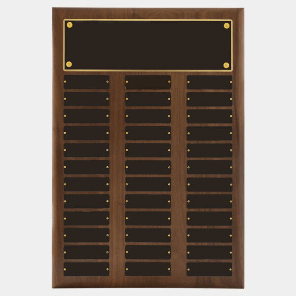 14" x 20"/Plates 1" x 3 1/4" American 36 Plate Perpetual Plaque with Brass Plates Thumbnail