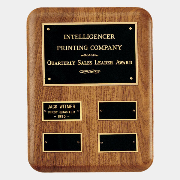 8" x 10 1/2"/Plates 1 1/4" x 2 1/2" American AirFlyte Edge Quarterly Award Perpetual Plaque wth Brass Plates Thumbnail