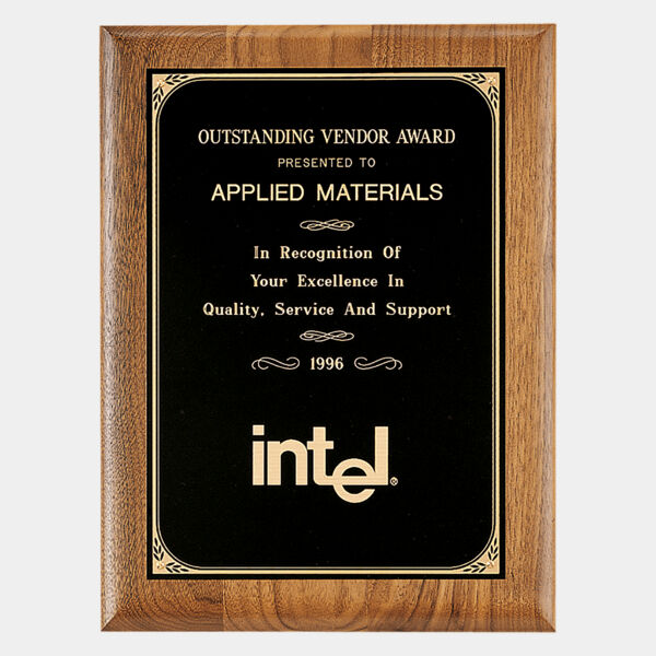 7" x 9" Coventry Series American Plaque with Border Laserable Brass Plate Thumbnail