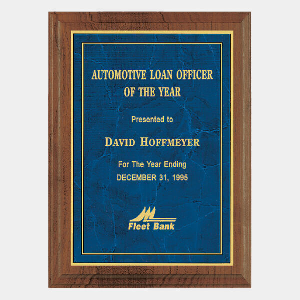 9" x 12" American Step Edge Plaque with a Border Sapphire Marble LaserFX Plate Thumbnail