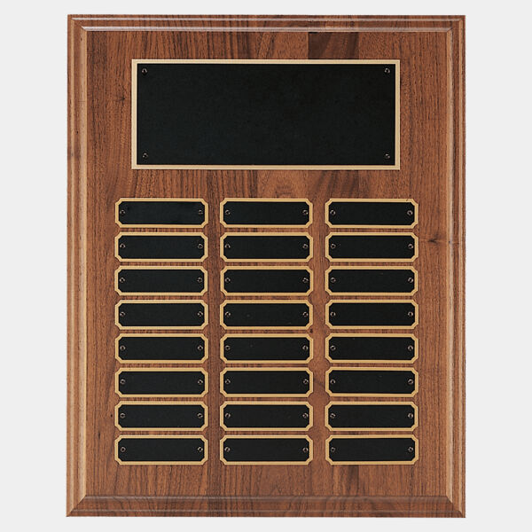 12" x 15" Step-Edge 24 Plate Perpetual Plaque with Brass Plate Thumbnail