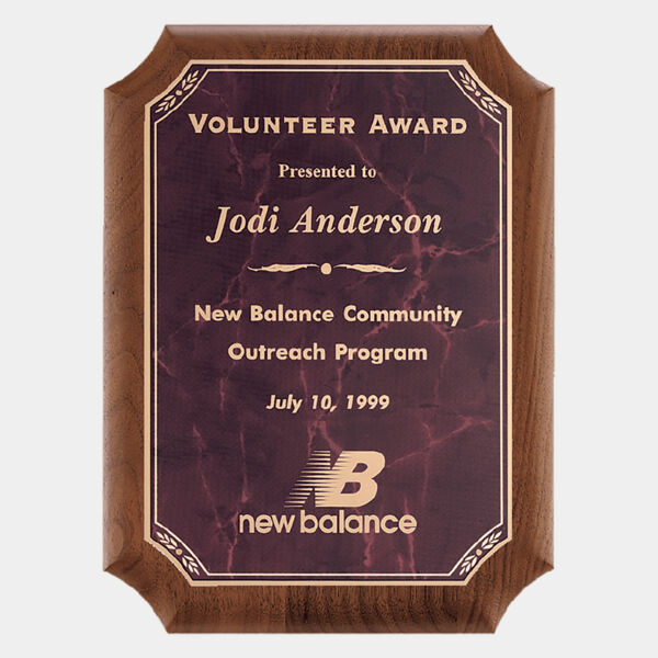 9" x 12" American Plaque with Border Ruby Marble LaserFX Plate Thumbnail