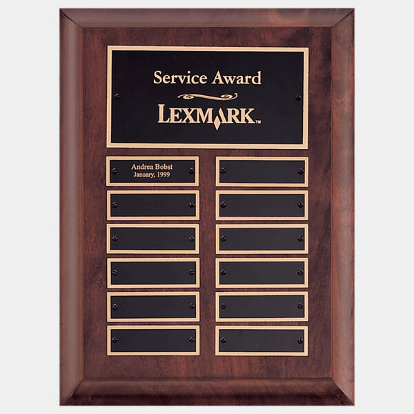 9" x 12" Airflyte Finish Perpetual Plaque with 12 Border Laserable Brass Perpetual Plates Thumbnail