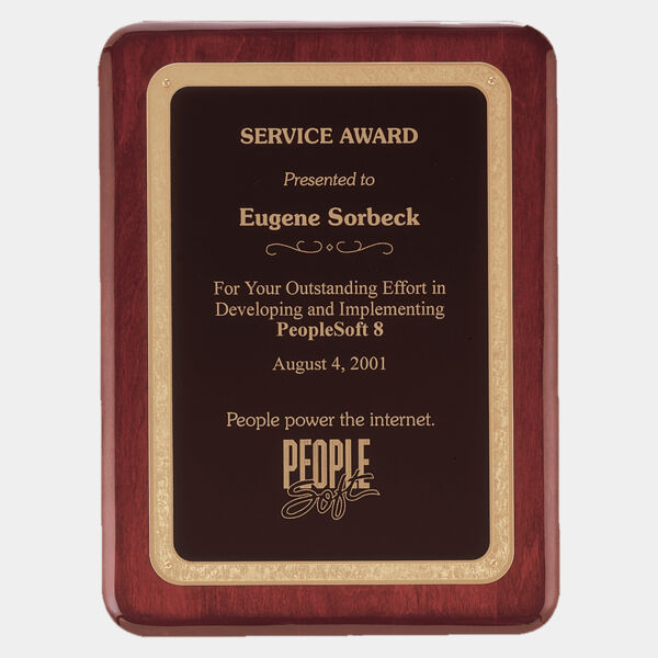 10 1/2" x 13" Piano Finish Plaque with Florentine Design LaserFX Plate Thumbnail