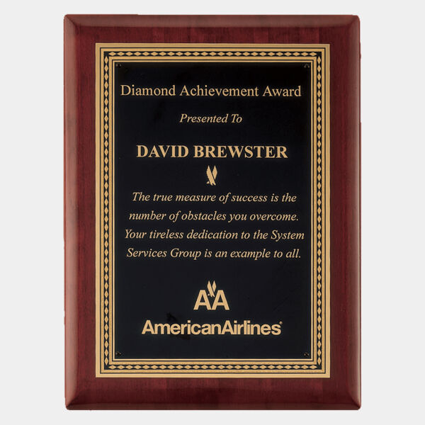 9" x 12" Airflyte Premium Piano Finish Plaque with Border LaserFX Plate Thumbnail