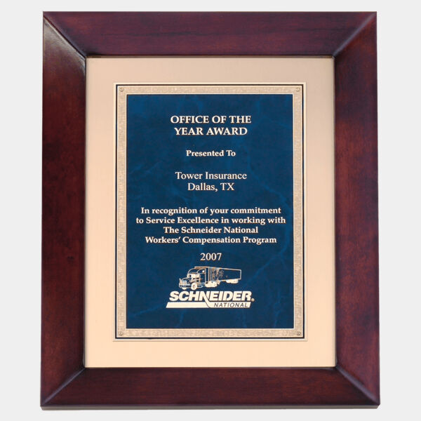 12" x 15" Airflyte Finish with Metal Background and Sapphire Marble and Florentine Border LaserFX Plate Thumbnail