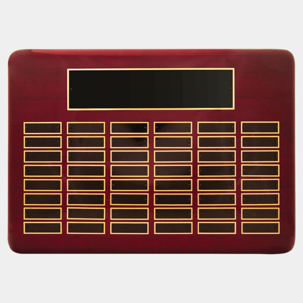 15" x 21"/Plates 7/8" x 2 3/4" Piano Finish 48 Plate Perpetual Plaque with Brass Plates Thumbnail