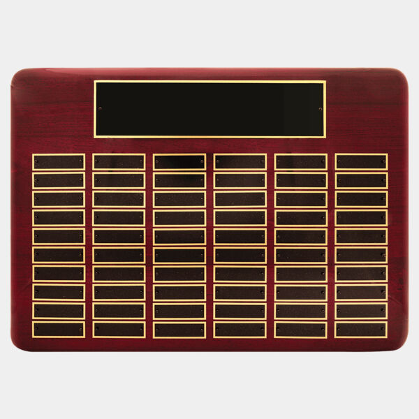 15" x 21"/Plates 7/8" x 2 3/4" Piano Finish 60 Plate Perpetual Plaque with Brass Plates Thumbnail