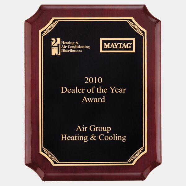 8" x 10 1/2" Airflyte Piano Finish Plaque with Border LaserFX Plate Thumbnail