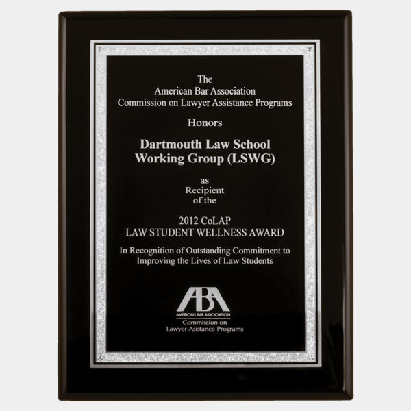 8" x 10" Airflyte Piano Finish Plaque with Laser Engravable Aluminum Florentine Border Plate Thumbnail