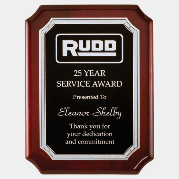 7" x 9" High Gloss Plaque with Florentine Border Textured Laserable Aluminum Plate Thumbnail