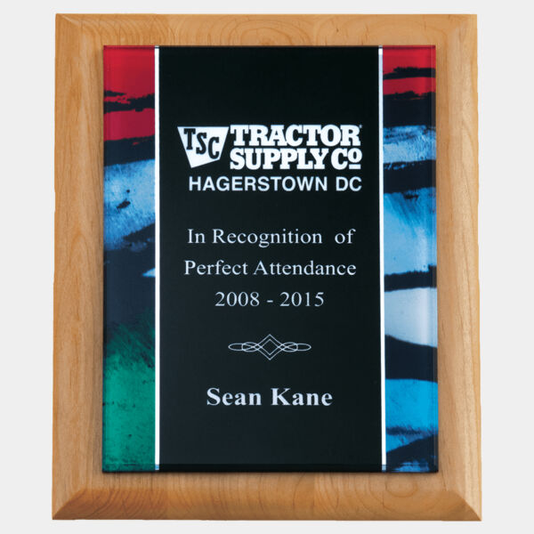 7" x 9" Airflyte Natural Plaque with Stained Glass Border Acrylic Plate Thumbnail