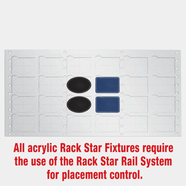 3" x 2" Rectangle/Oval Laserable Leatherette Patch Fixture-Holds 24 Thumbnail