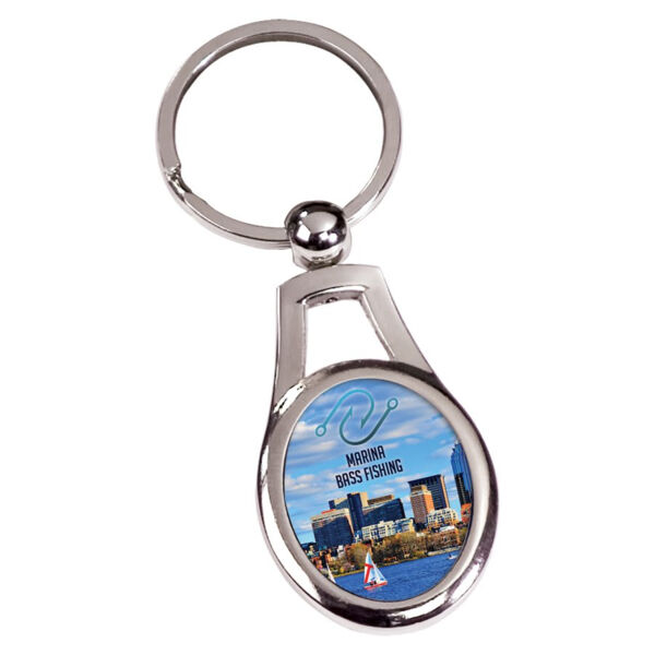 1 1/4" x 1 3/8" Oval Sublimatable Keychain with Insert Thumbnail