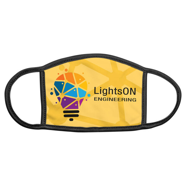 6" x 5" Medium Sublimatable Face Mask With Nose Bridge & Trim & Ear Loops Thumbnail