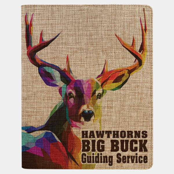 9 1/2" x 12" Sublimatable Burlap Portfolio with Notepad Thumbnail