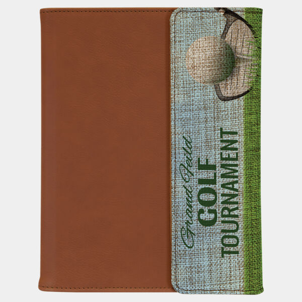 7" x 9" Sublimatable Burlap Portfolio with Notepad Thumbnail