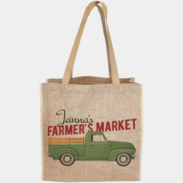 15 3/4" x 15 1/2" Burlap Sublimatable Gift Bag with 6 1/2" Gusset Thumbnail