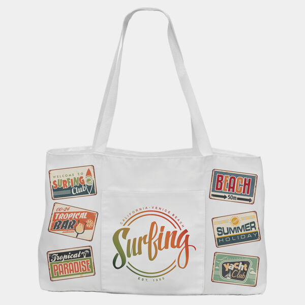 19" x 12" Canvas Bag with 5" Laserable Leatherette Gusset Thumbnail