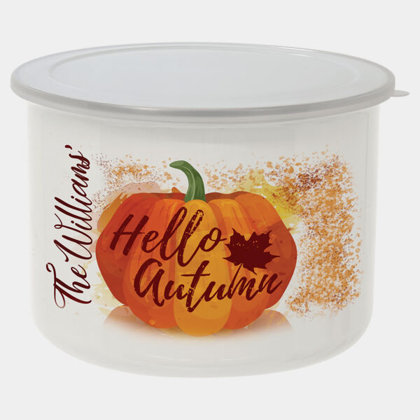 27 oz. Tall Enamel Container with Flexible Plastic Lid Thumbnail