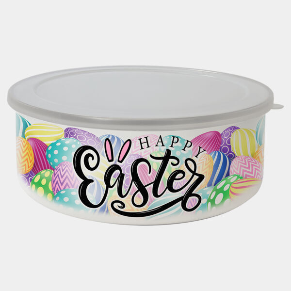 50 oz. Short Enamel Bowl with Lid Thumbnail