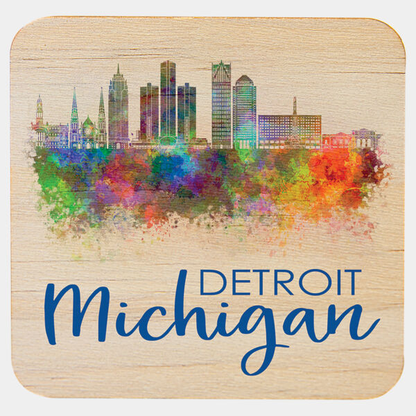 3 3/4" x 3 3/4" Square Sublimatable Wood Coaster Thumbnail