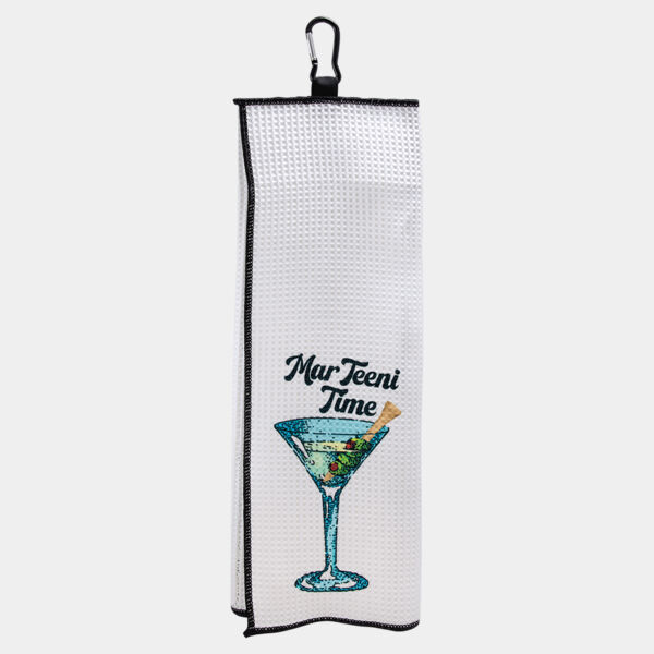 17" x 17" Trifold Sublimatable Golf Towel with Border and Carabiner Thumbnail