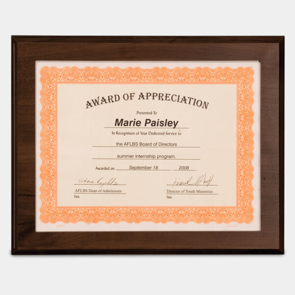 13" x 10 1/2" Finish Slide-In Frame Plaque with 11" x 8 1/2" Window Thumbnail