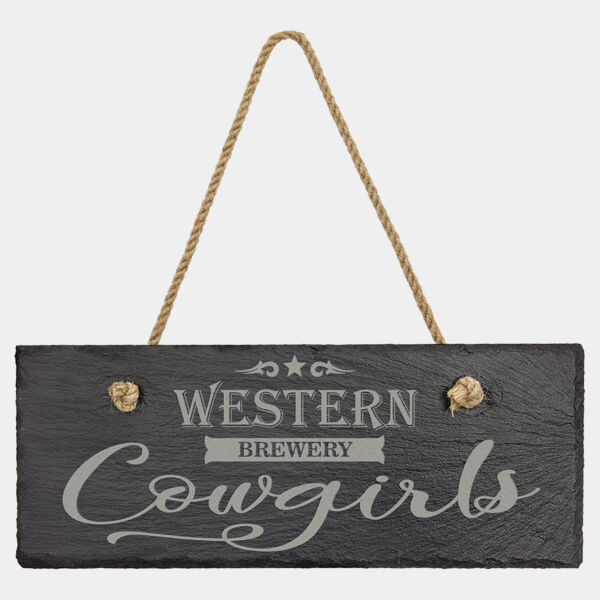 10" x 4" Rectangle Slate Decor with Hanger String Thumbnail