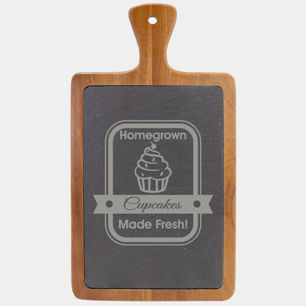 13 1/4" x 7" Acacia Wood/Slate Cutting Board Thumbnail