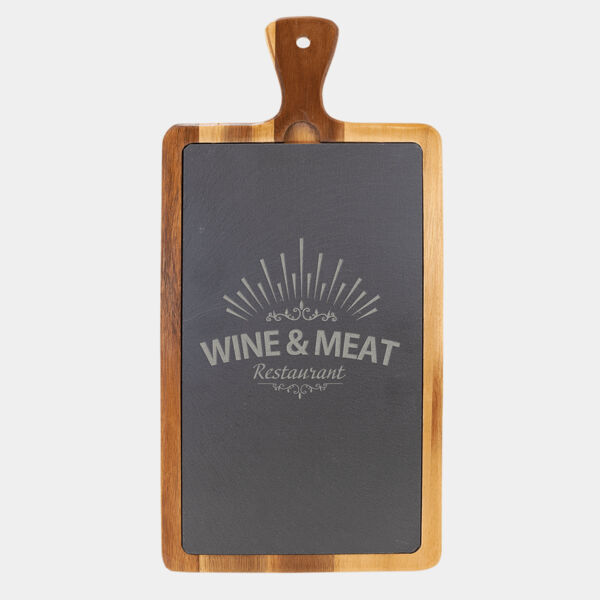 16" x 7 3/4" Acacia Wood/Slate Cutting Board Thumbnail