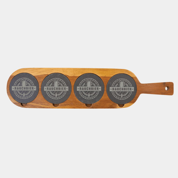 18 1/2" x 4 1/4" Acacia Wood/Slate Serving Board Thumbnail