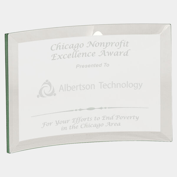 6" x 4" x 3/8" Jade Glass Crescent Thumbnail