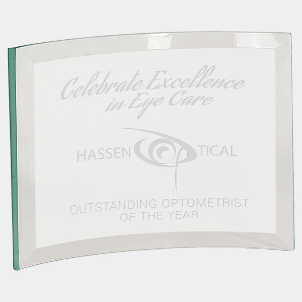 7" x 5" x 3/8" Jade Glass Crescent Thumbnail