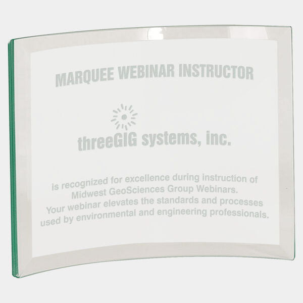 8" x 6" x 3/8" Jade Glass Crescent Thumbnail