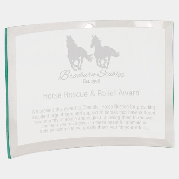 10" x 7" x 3/8" Jade Glass Crescent Thumbnail