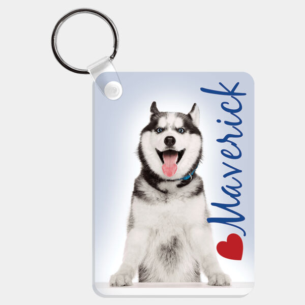 2.25" x 1.6" Unisub Acrylic Rectangle Key Chain With Ring and Fastener Thumbnail