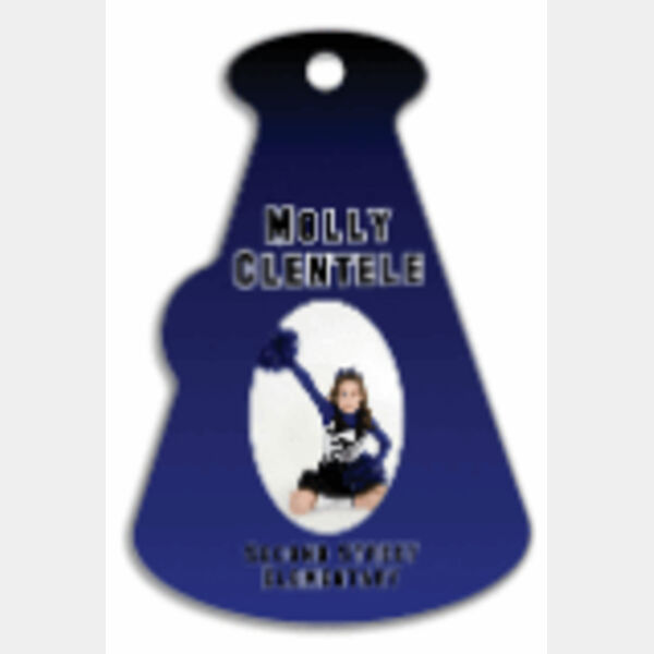 4" x 2.75" Unisub FRP Sublimatable 2-Sided Megaphone Luggage Tag Thumbnail