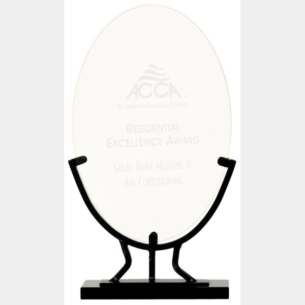 9 1/2" Oval Vintage Glass with Iron Base Thumbnail